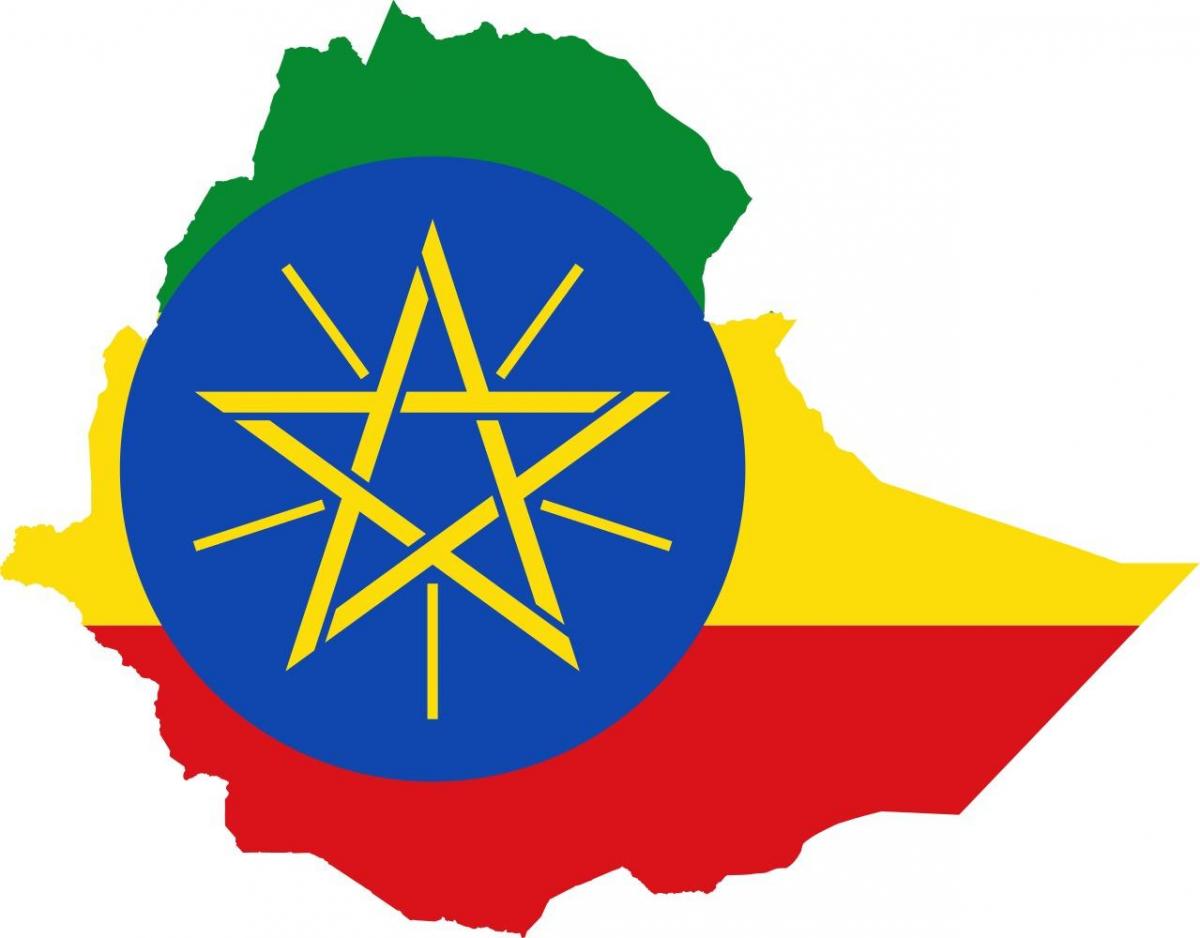 mapa ng Ethiopia bandila