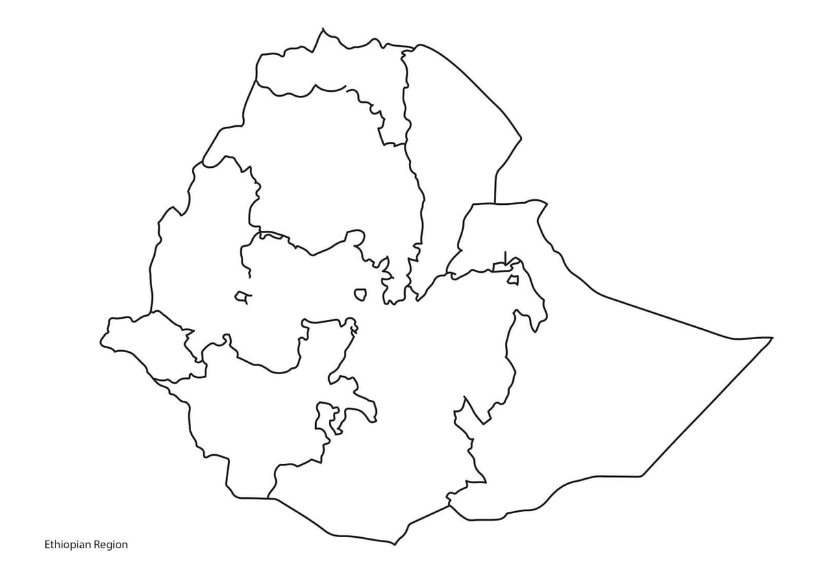 blangkong mapa ng Ethiopia