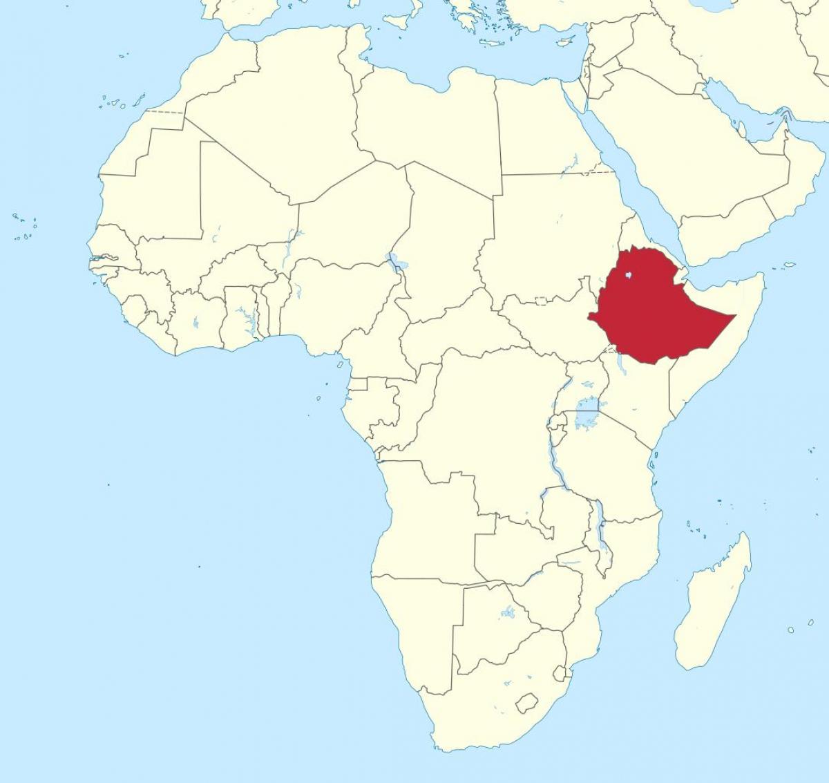 mapa ng africa pagpapakita ng Ethiopia