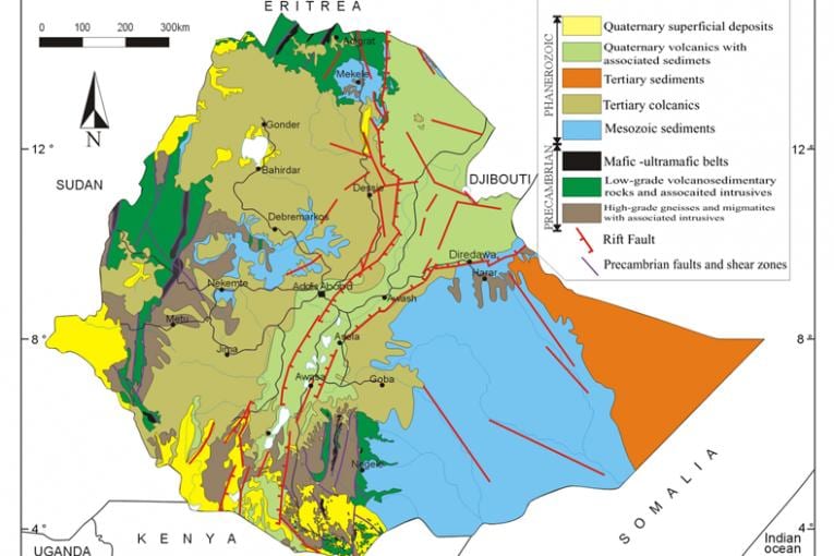 mapa ng Ethiopia natural na mga mapagkukunan