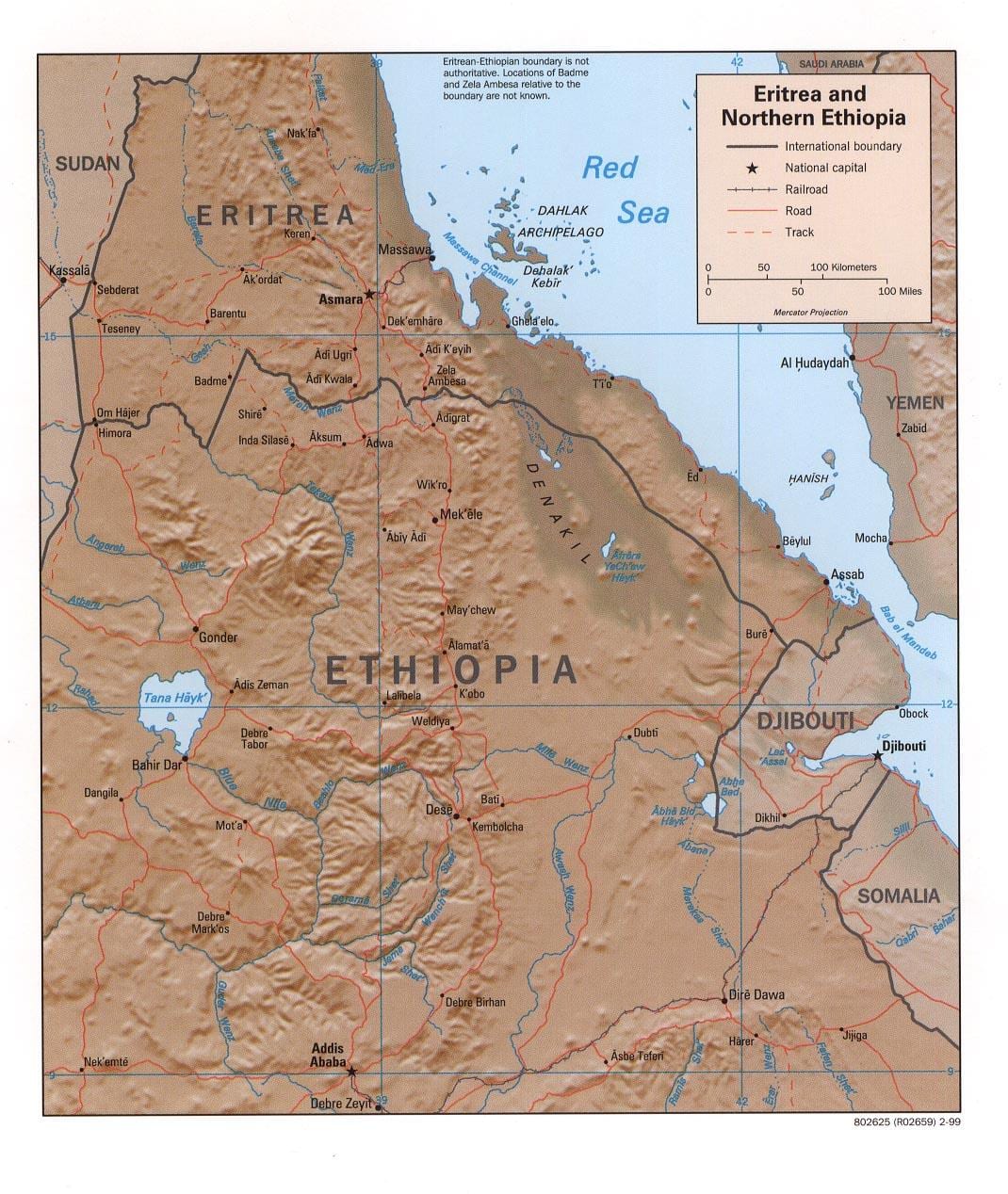 mapa ng hilagang Ethiopia