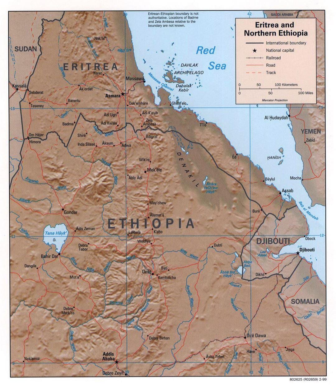 mapa ng hilagang Ethiopia