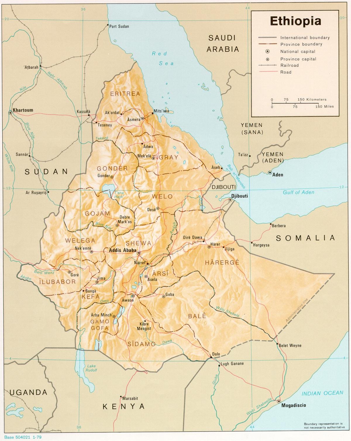 mapa ng Ethiopia sa panahon derg