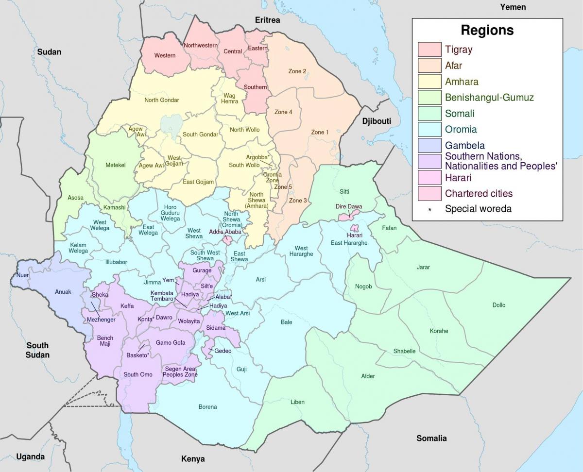 bagong Ethiopia mapa