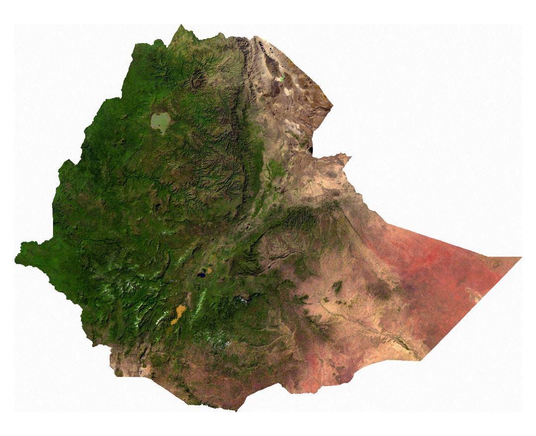 Ethiopia satellite mapa
