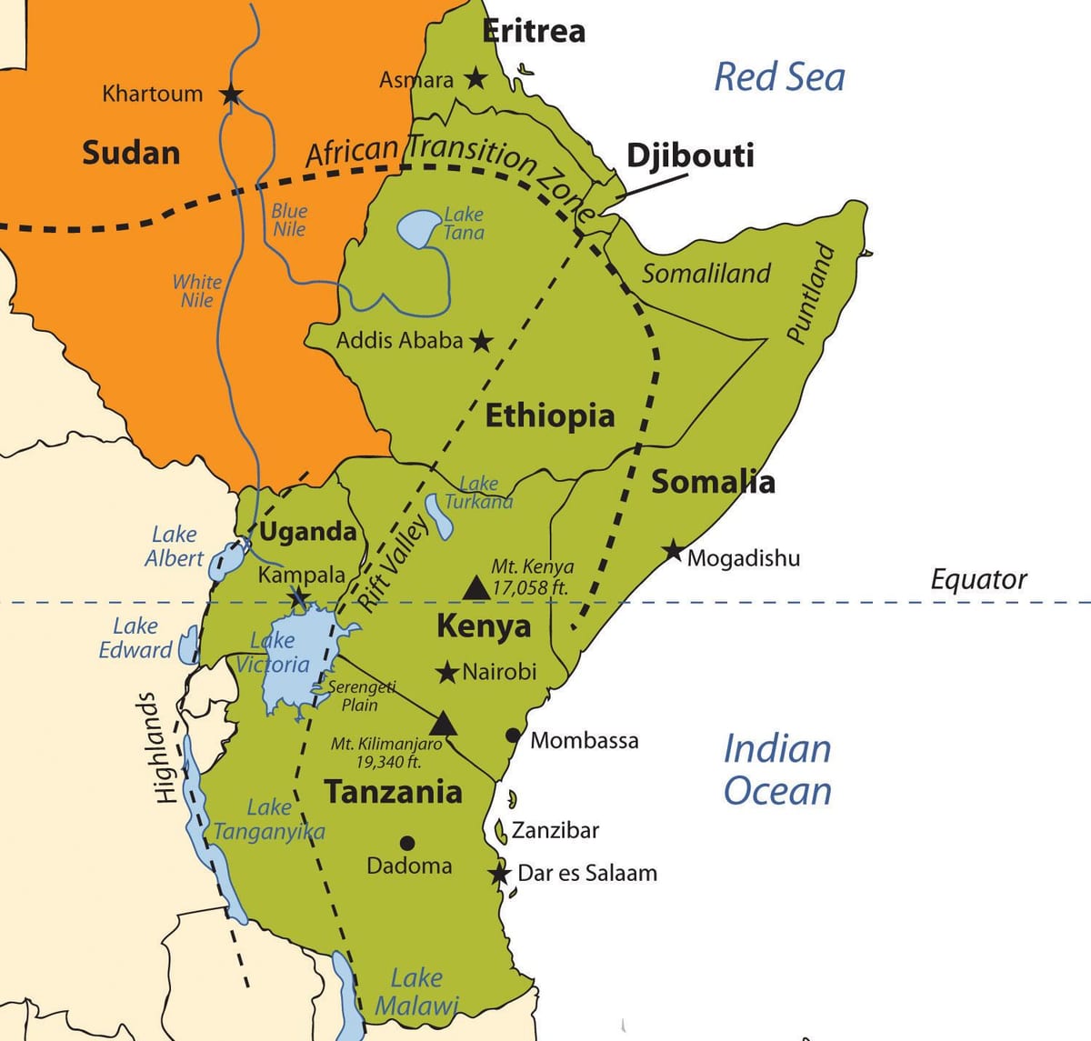 mapa ng taga-Etyopya talampas africa