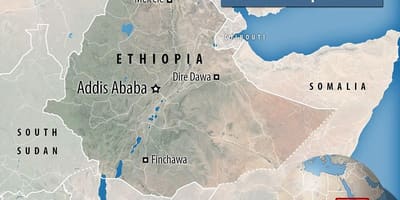 Danakil depression Ethiopia mapa