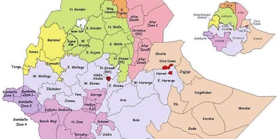 Mapa ng Ethiopia administrative