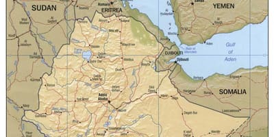 Mapa ng Ethiopia mapa 1980