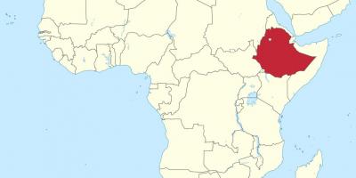 Mapa ng africa pagpapakita ng Ethiopia