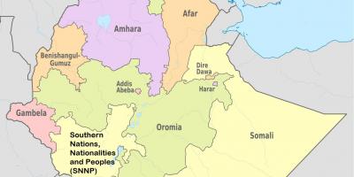 Ethiopia regional estado mapa