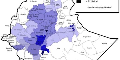 Ethiopia populasyon density mapa