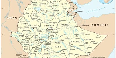 Kasalukuyang mapa ng Ethiopia