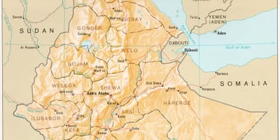 Mapa ng Ethiopia sa panahon derg