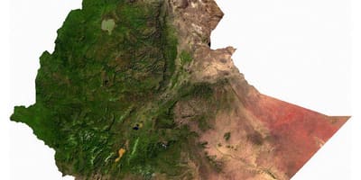 Ethiopia satellite mapa