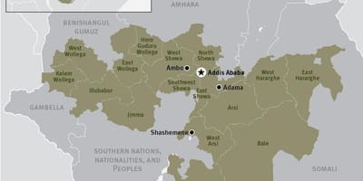 Mapa ng oromia rehiyon sa Ethiopia